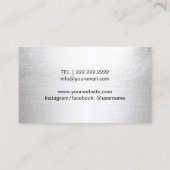 Artistisch Roos Glitter Lips Moderne Zilver Visitekaartje (Achterkant)