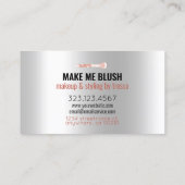 Artistisch Roos glitter met metaal Platinum Ice Visitekaartje (Achterkant)