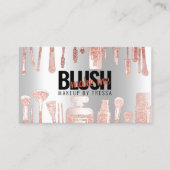 Artistisch Roos glitter met metaal Platinum Ice Visitekaartje (Voorkant)