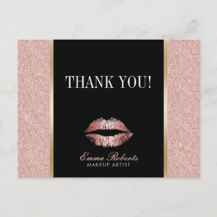 Artistisch Roos Gold Glitter Licht Hartelijk dank Briefkaart