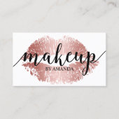 Artistisch Roos Gold Lips afdrukken Salon Visitekaartje (Voorkant)