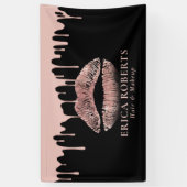 Artistisch Roos Gold Lips Moderne Driving Salon Spandoek (Verticaal)