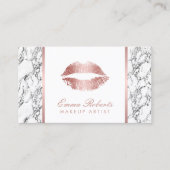 Artistisch Roos Gold Lips Moderne witte marmer Visitekaartje (Voorkant)