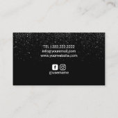 Artistisch Roos Gold Lips Silver Glitter Drives Visitekaartje (Achterkant)