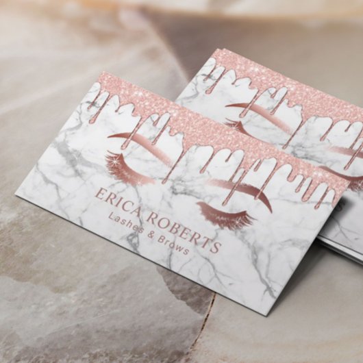 Artistisch Roos Gold Marble Lashes & Brows Visitekaartje