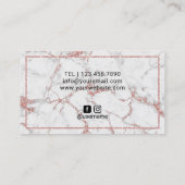 Artistisch Roos Goud Lips Moderne marmer Salon Visitekaartje (Achterkant)