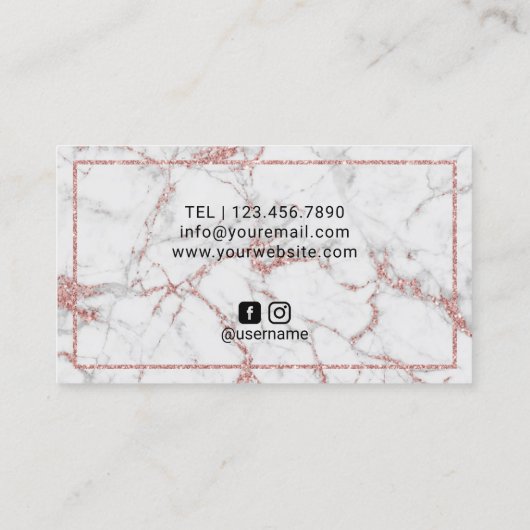 Artistisch Roos Goud Lips Moderne marmer Salon Visitekaartje (Achterkant)