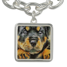 Artistisch rottweiler-papaverportret