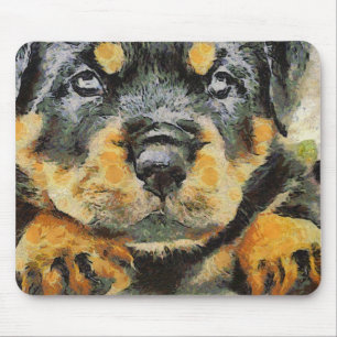 Artistisch rottweiler-papaverportret muismat