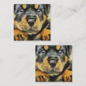 Artistisch rottweiler-papaverportret notitiekaartje (Voorkant / Achterkant)