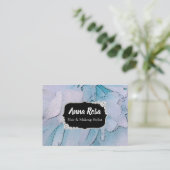 *~* Artistisch roze & Blue Bling Diamond Abstract Visitekaartje (Staand voorkant)