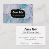 *~* Artistisch roze en blauw Bling Diamond Peony Visitekaartje (Voorkant / Achterkant)