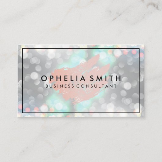 Artistisch roze geborsteld | Bokeh Glitter Glamor Visitekaartje (Voorkant)