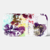 Artistisch roze Paarse flora botanische monogramme Case-Mate iPhone Case (Achterkant (horizontaal))