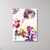 Artistisch roze Paarse flora met botanische verf Canvas Afdruk (Voorkant)