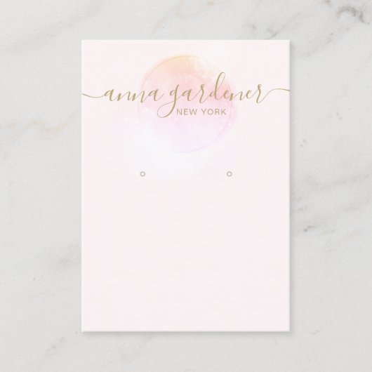 Artistisch roze Waterverf script dat display B afw Visitekaartje (Voorkant)