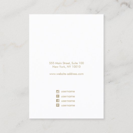 Artistisch roze Waterverf script dat display oorme Visitekaartje (Achterkant)