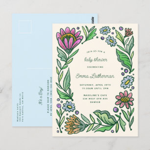 Artistisch Scandinavisch Baby shower van Floral Bo Briefkaart