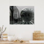 Artistisch sci-fi poster "Wandelend in een buitena (Keuken)