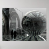 Artistisch sci-fi poster "Wandelend in een buitena (Voorkant)