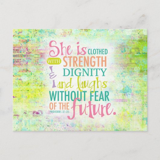 Artistisch spreekwoord 31:25 briefkaart (Voorkant)