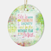 Artistisch spreekwoord 31:25 keramisch ornament (Links)