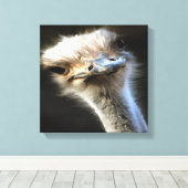 Artistisch struisvogelportret met fijne uitdrukkin canvas afdruk (Insitu (Houten vloer))