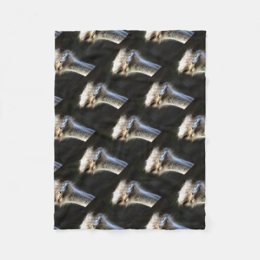 Artistisch struisvogelportret met fijne uitdrukkin fleece deken (Voorkant)