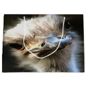 Artistisch struisvogelportret met fijne uitdrukkin groot cadeauzakje (Voorkant)