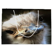 Artistisch struisvogelportret met fijne uitdrukkin groot cadeauzakje (Achterkant)