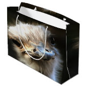 Artistisch struisvogelportret met fijne uitdrukkin groot cadeauzakje (Achterkant Gekanteld)
