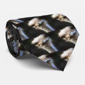 Artistisch struisvogelportret met fijne uitdrukkin stropdas (Opgerold)