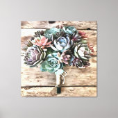 Artistisch Succulent Bouquet in pasteelschelpen Canvas Afdruk (Voorkant)