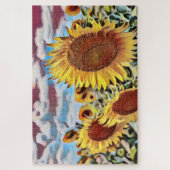 Artistisch veld van de digitale zonnebloemen legpuzzel (Verticaal)