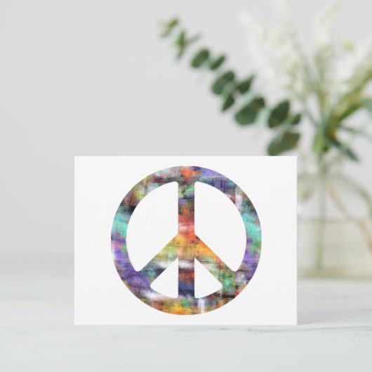 Artistisch vredesteken briefkaart (Staand voorkant)