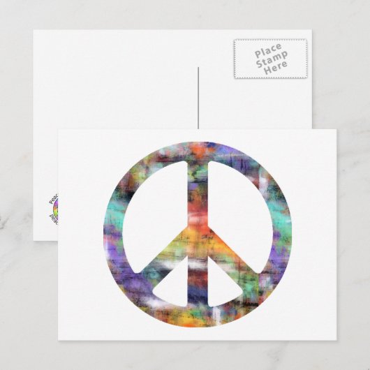 Artistisch vredesteken briefkaart (Voorkant / Achterkant)