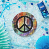 Artistisch vredesteken papieren bordje (Feest)