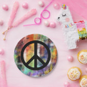 Artistisch vredesteken papieren bordje (Feest)