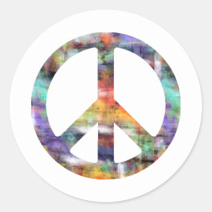 Artistisch vredesteken ronde sticker