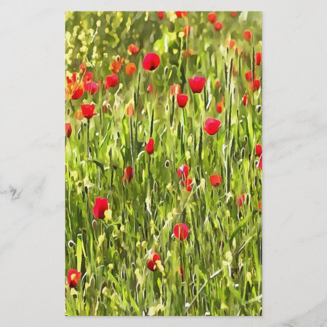 Artistisch weide Poppy Landschap (Voorkant)