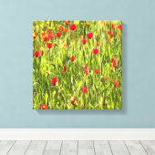 Artistisch weide Poppy Landschap Canvas Afdruk (Insitu (Houten vloer))