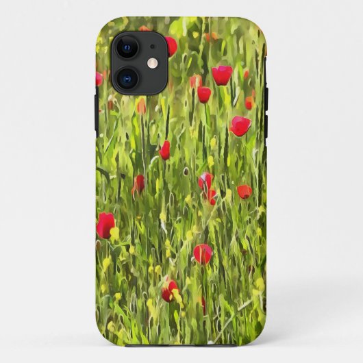 Artistisch weide Poppy Landschap Case-Mate iPhone Case (Achterkant)