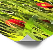 Artistisch weide Poppy Landschap Poster (Hoek)