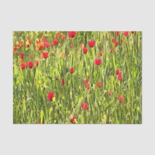 Artistisch weide Poppy Landschap Tissuepapier