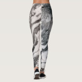 Artistisch wit faux Marmer Patroon Leggings (Achterkant)