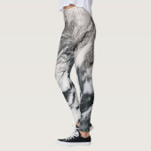 Artistisch wit faux Marmer Patroon Leggings (Links)