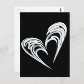 Artistisch wit hart op zwarte achtergrond briefkaart (Voorkant / Achterkant)