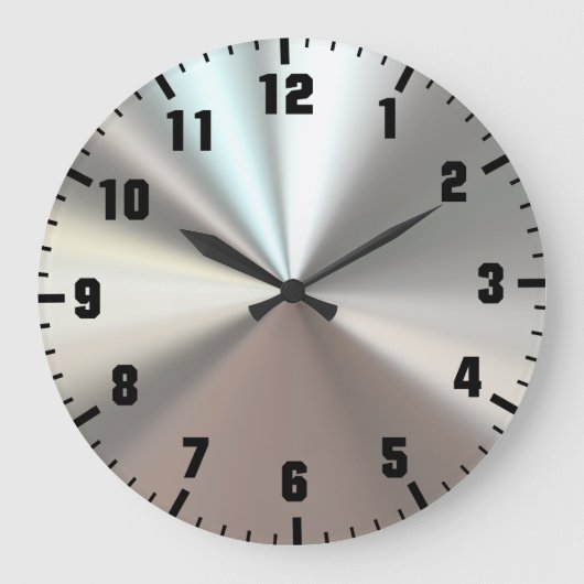 Artistisch zilveren metaal grote klok (Voorkant)