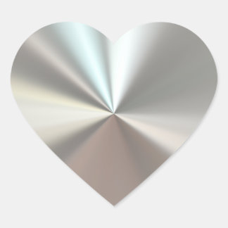 Artistisch zilveren metaal hart sticker