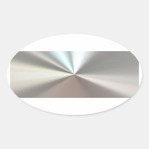 Artistisch zilveren metaal ovale sticker